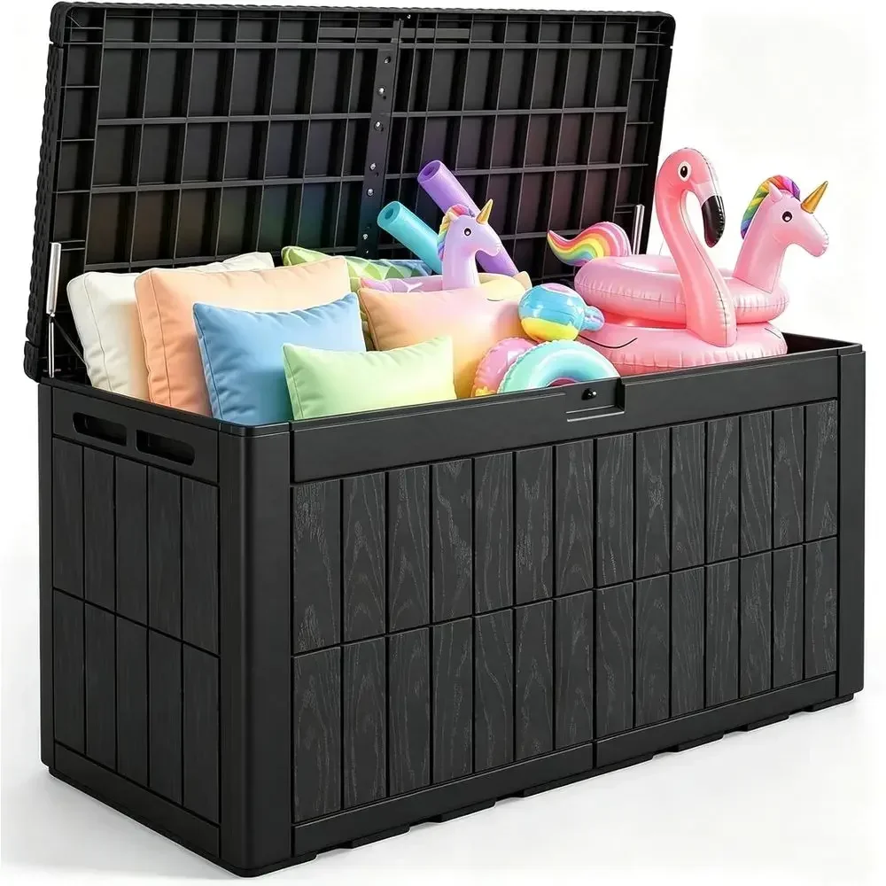 Garden Storage Box - Große 120-Gallonen-Terrassen-Aufbewahrungsbox, Wetterfeste Outdoor-Bank mit Abschließbarem