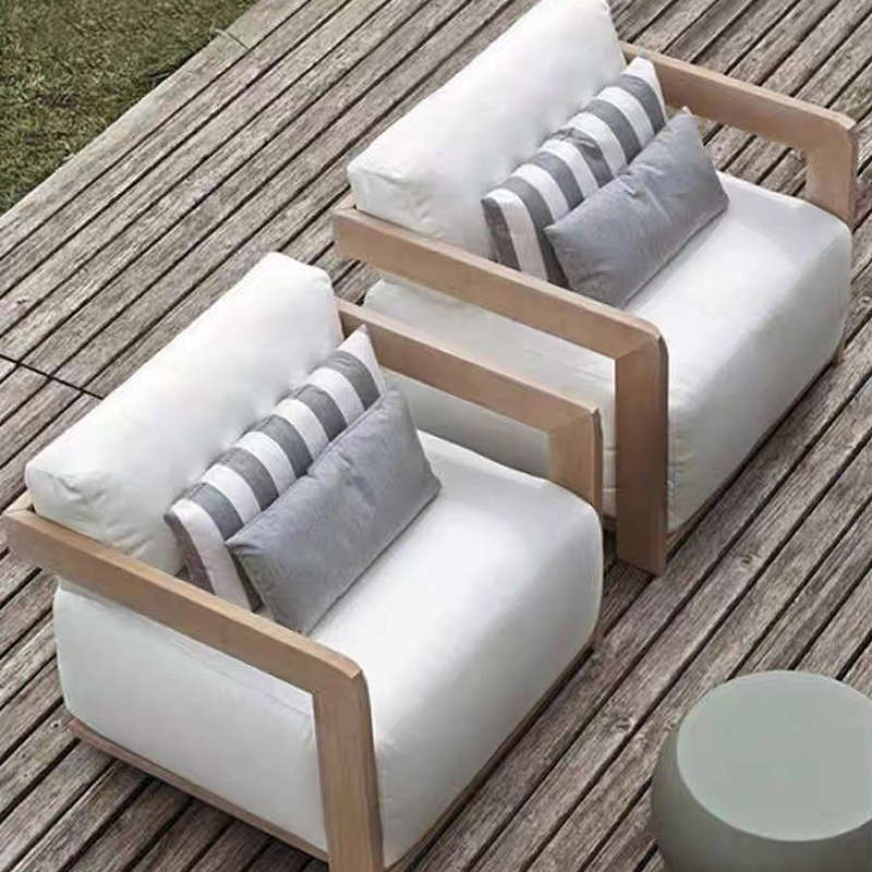 Outdoor Furniture Teak Wood - Garten-Sofagarnitur Teakholz Outdoor-Möbelset Luxuriöse Holz-Gartenmöbel Sofa-Set