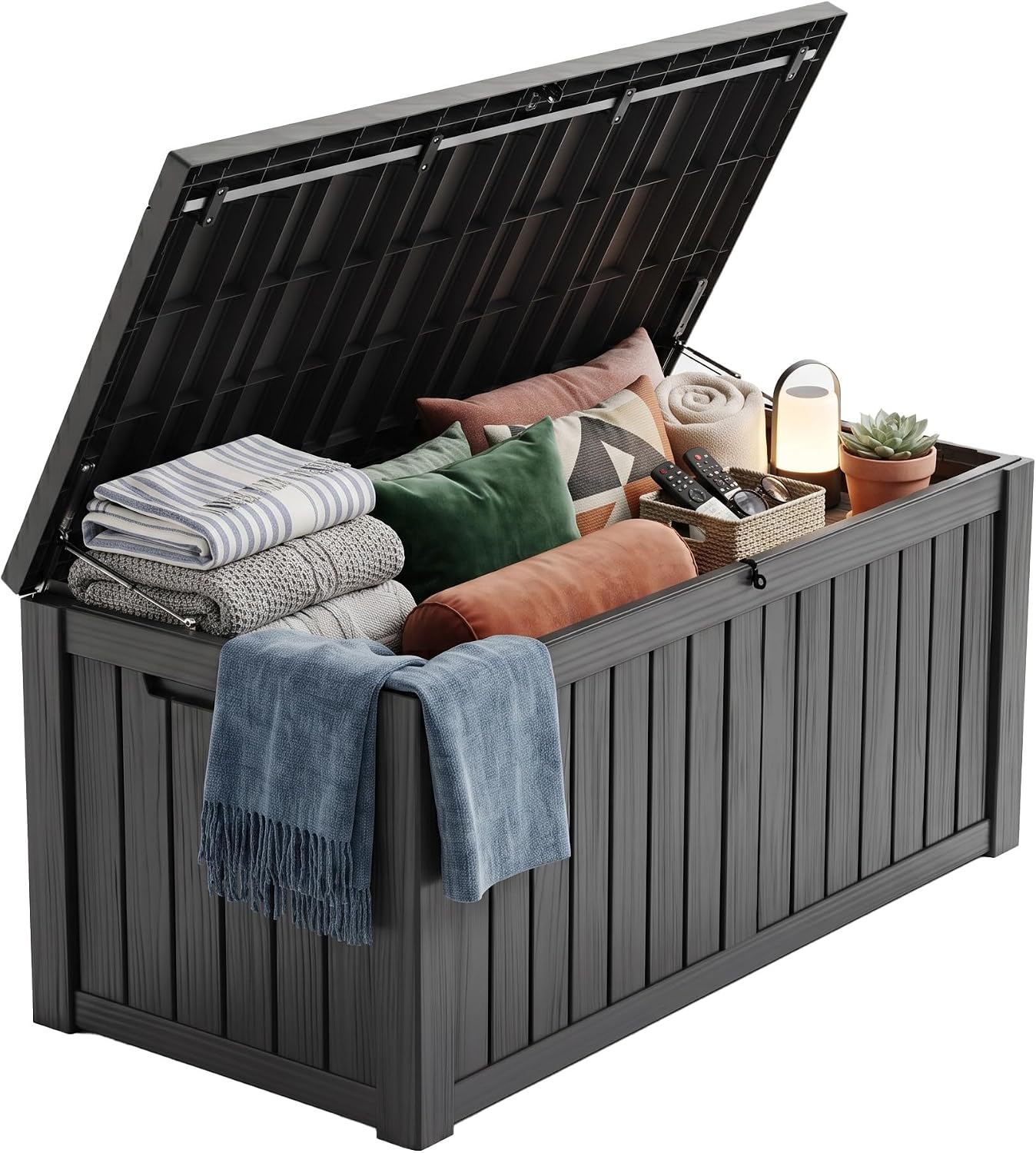 Outdoor Furniture Cushions - 200-Gallonen abschließbare Kunststoff-Aufbewahrungsbox, wasserdicht und UV-beständig,