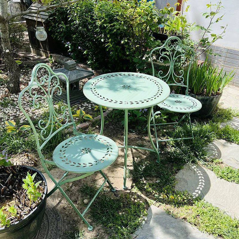 Outdoor Furniture Iron - Französische Landhausstil Eisen-Tisch und -Stühle Outdoor-Gartenmöbel
