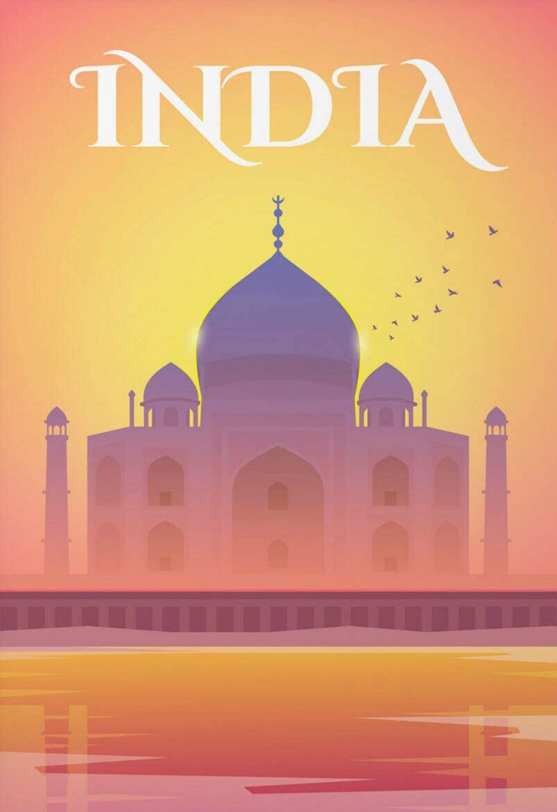 Outdoor Furniture India - Taj Mahal Indien Reise Blechschild für