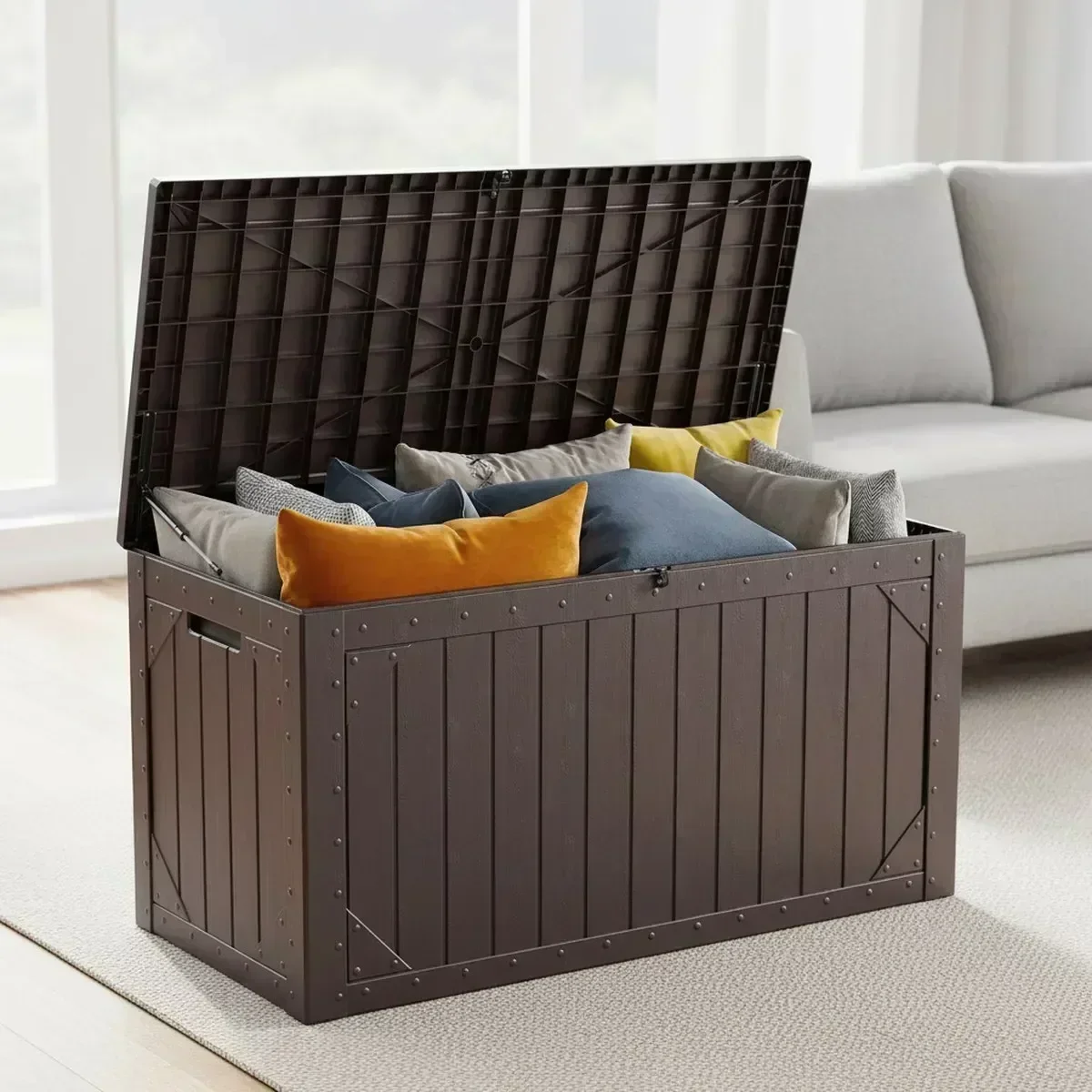 Garden Storage Box - Große Wasserdichte Terrassen-Aufbewahrungsbox aus Kunstharz für