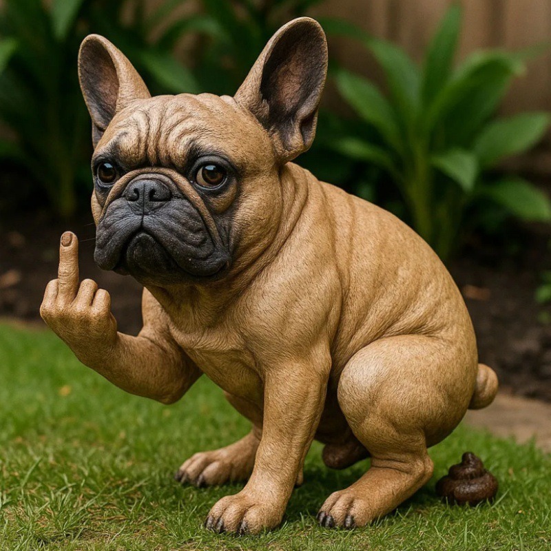 Outdoor Furniture From China - Neue Kreative Harz-Kunstfigur Lustige Französische Bulldoggen-Statue