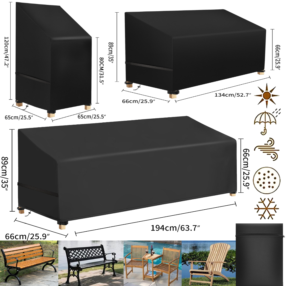 Outdoor Furniture Lounge Chair - Wasserdichte Gartenstuhl-Staubschutzhüllen Gartenmöbel-Schutz Outdoor-Sofa Regen- &