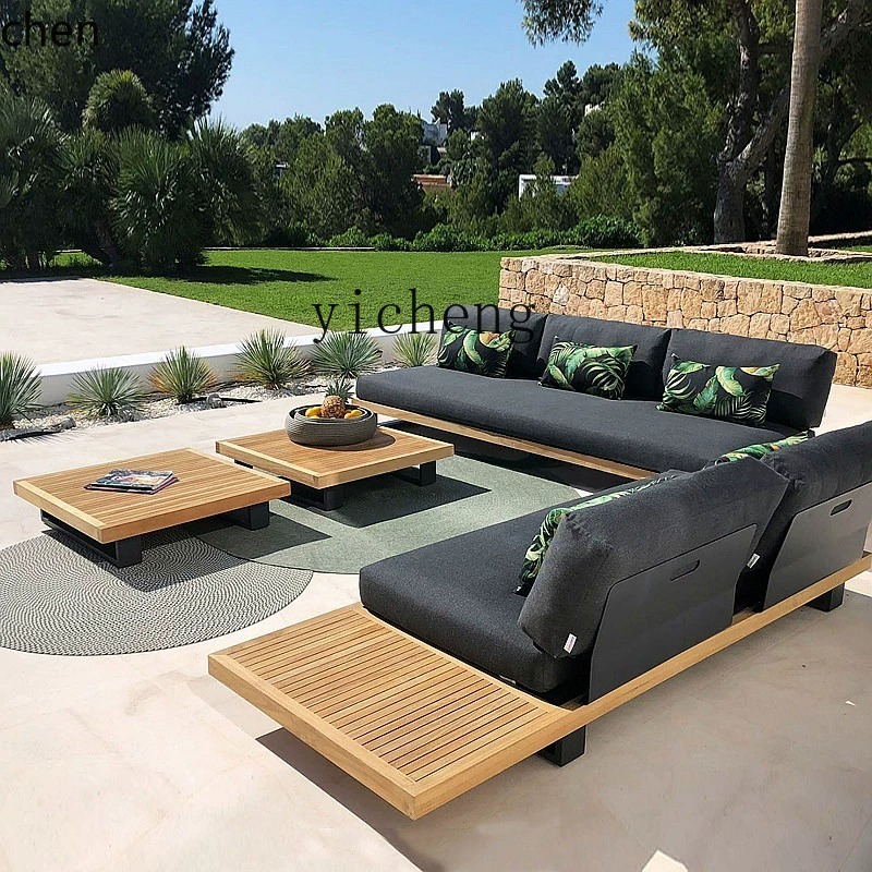 Outdoor Furniture Teak Wood - HYS Outdoor-Teakholz-Sofa für den Innenhof, wasserdicht