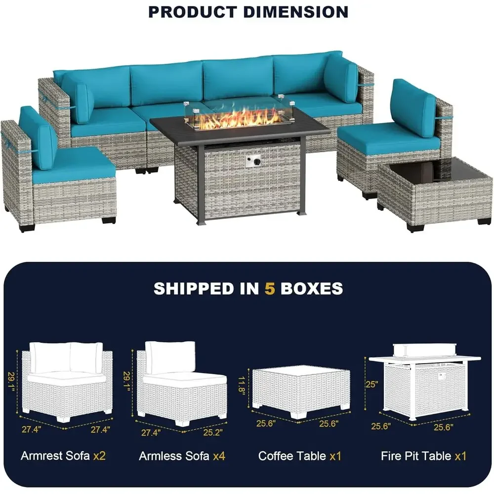 8-teiliges Gartenmöbel-Set für – Outdoor Furniture With Fire Pit Bewertung und Preis