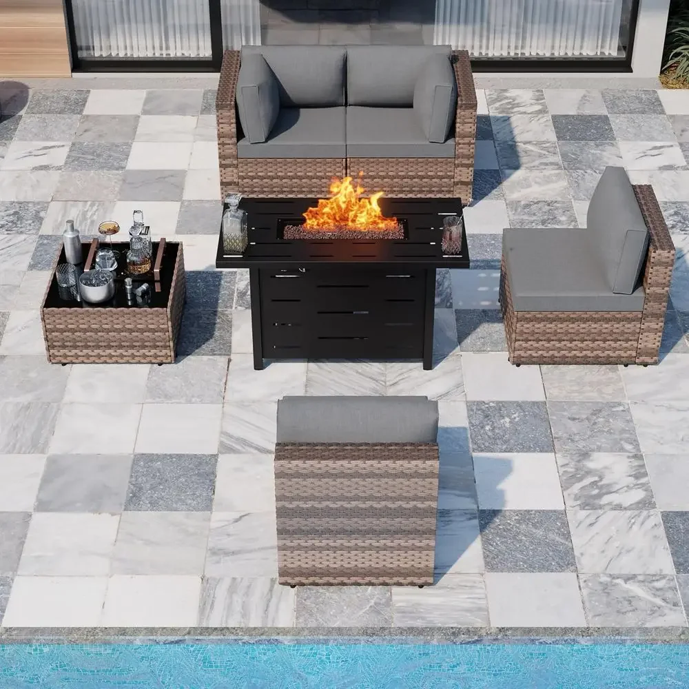 5-teiliges Gartenmöbel-Set für – Outdoor Furniture With Fire Pit Bewertung und Preis