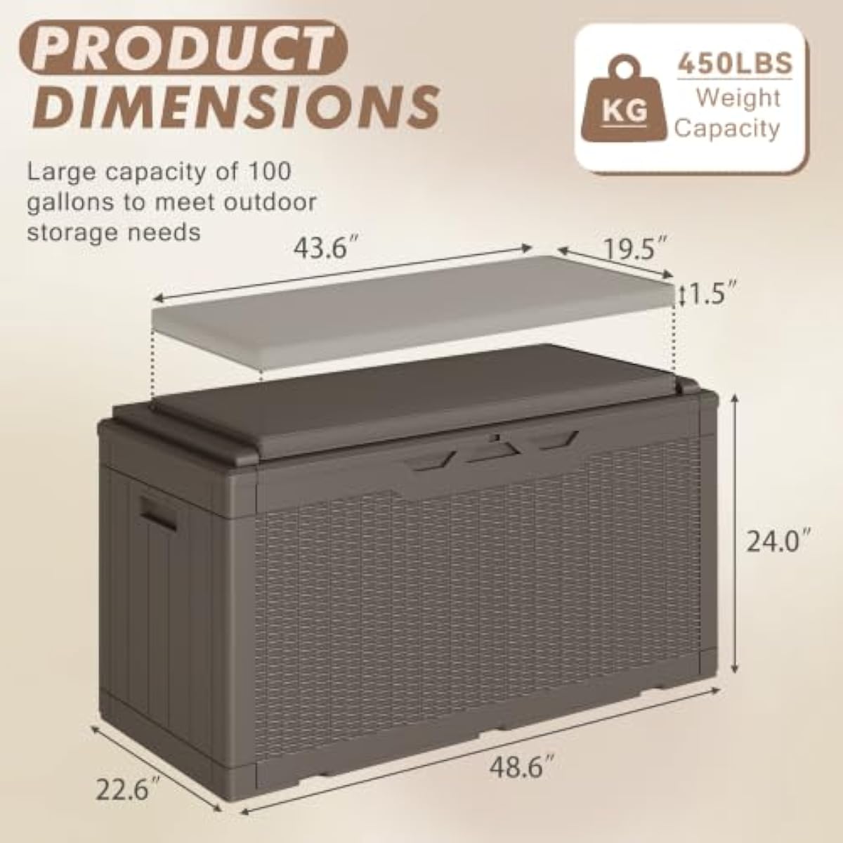 100-Gallonen-Harz-Aufbewahrung – Garden Storage Box Bewertung und Preis