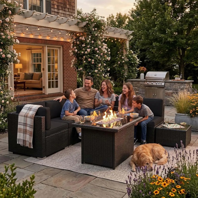 8-teiliges Gartenmöbel-Set aus – Outdoor Furniture With Fire Pit Bewertung und Preis