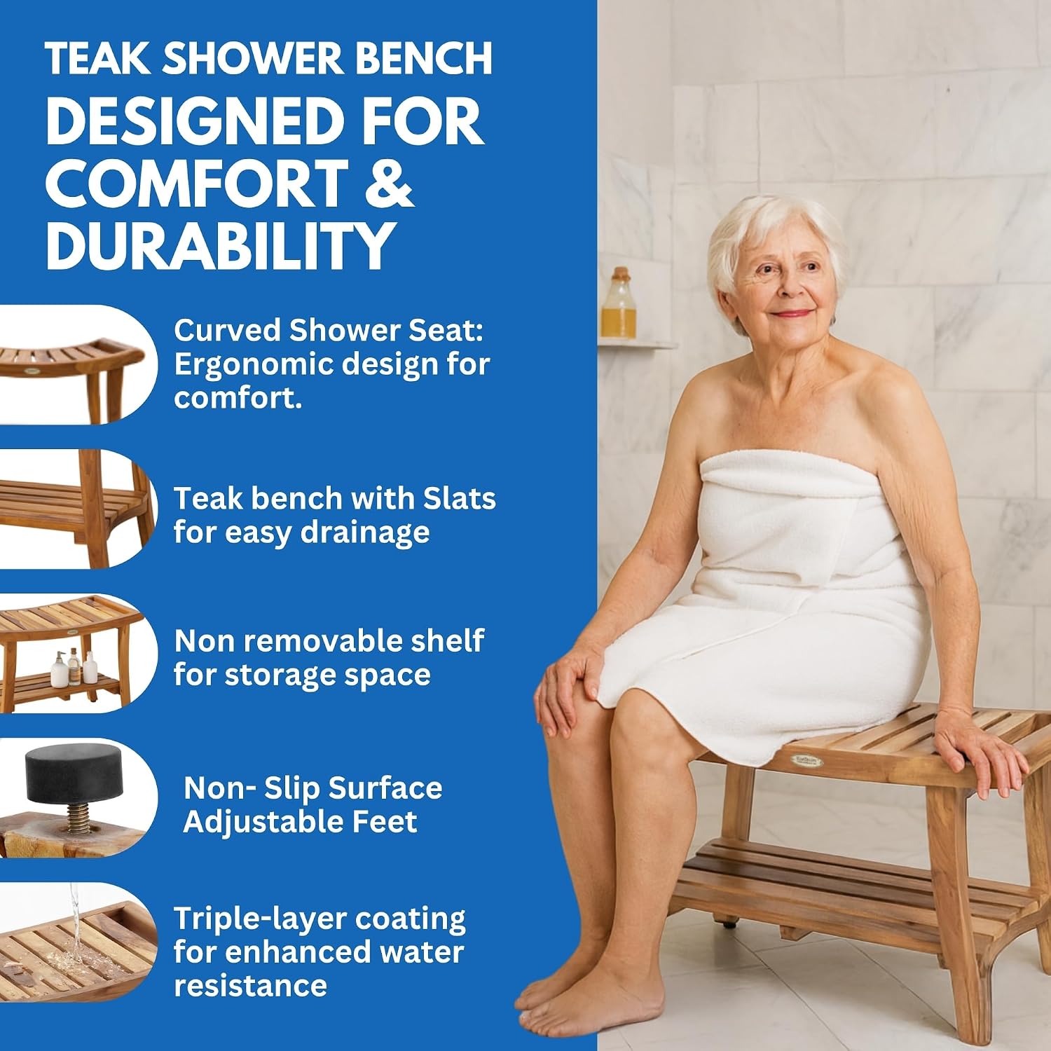 Teakholz-Duschbank, Spa-Badeho – Outdoor Furniture Teak Wood Bewertung und Preis