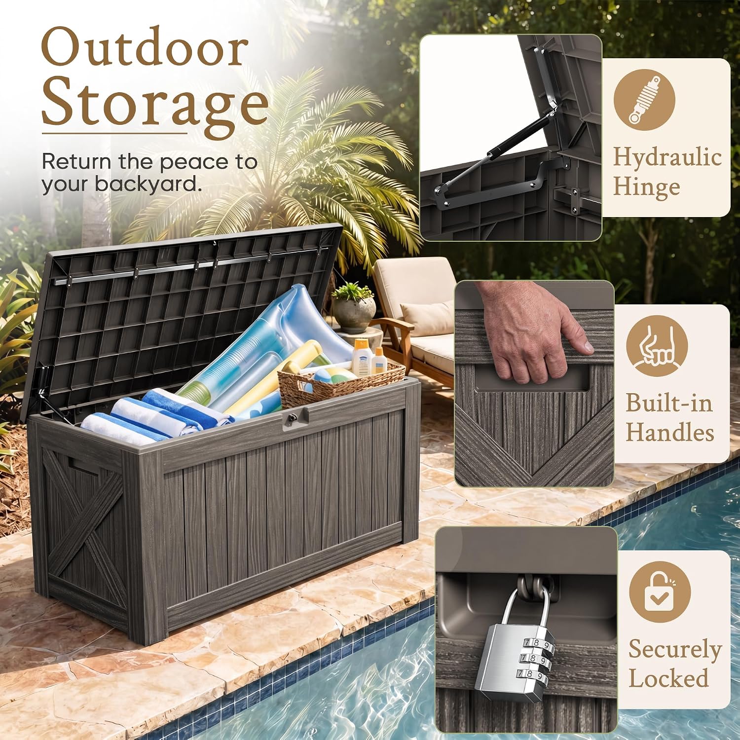 120 Gallonen Große Terrassenbo – Outdoor Furniture Cushions Bewertung und Preis