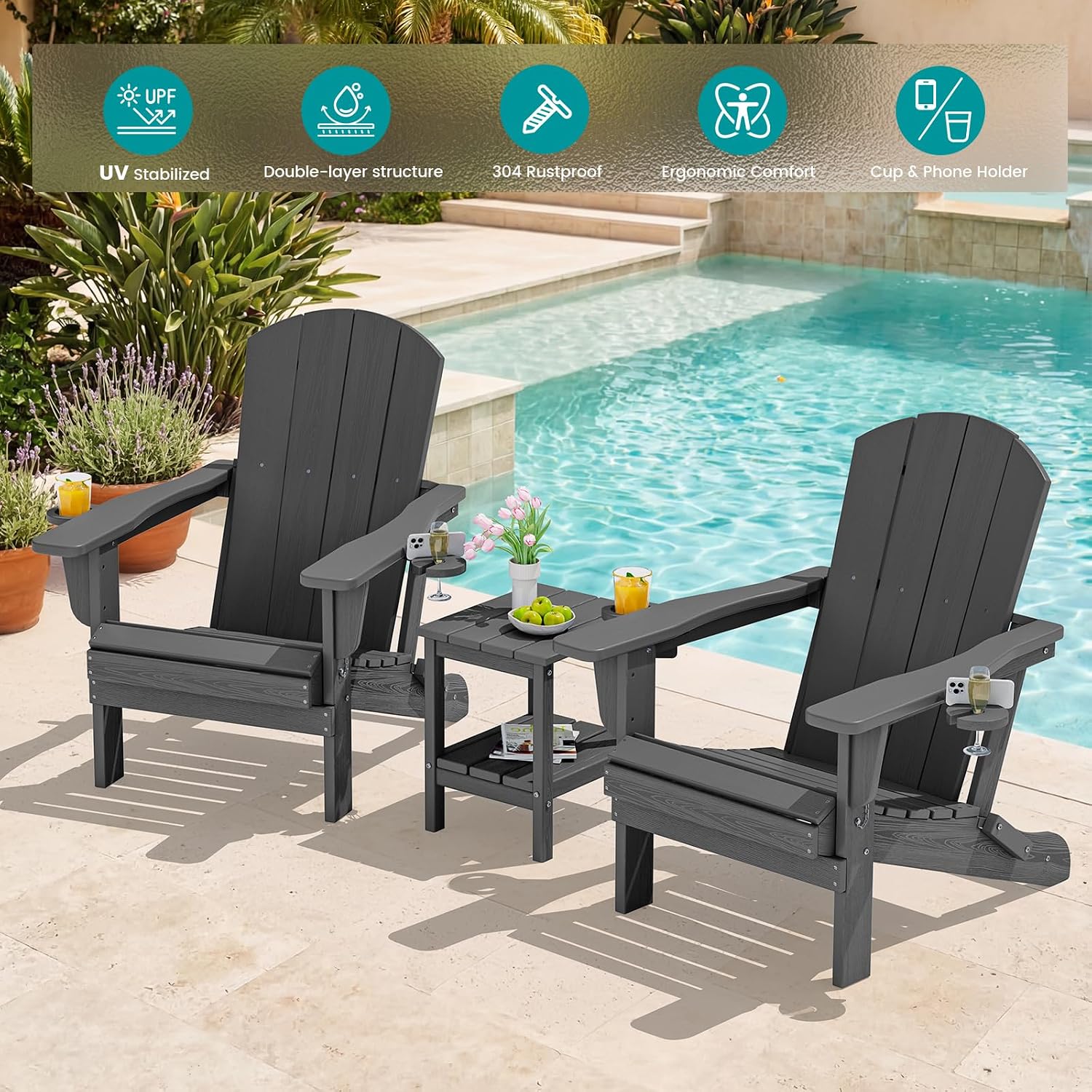 Outdoor-Klappstühle, 2er-Set,  – Outdoor Furniture With Fire Pit Bewertung und Preis