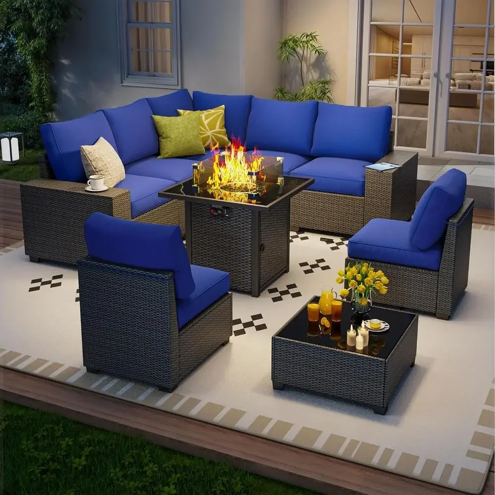 9-teiliges Gartenmöbel-Set für – Outdoor Furniture With Fire Pit Bewertung und Preis