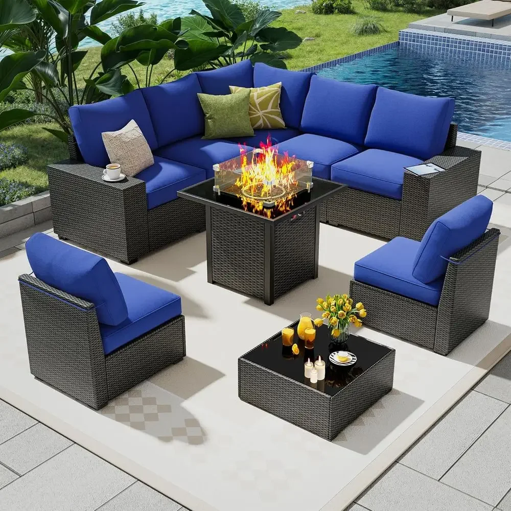 9-teiliges Gartenmöbel-Set für – Outdoor Furniture With Fire Pit Bewertung und Preis