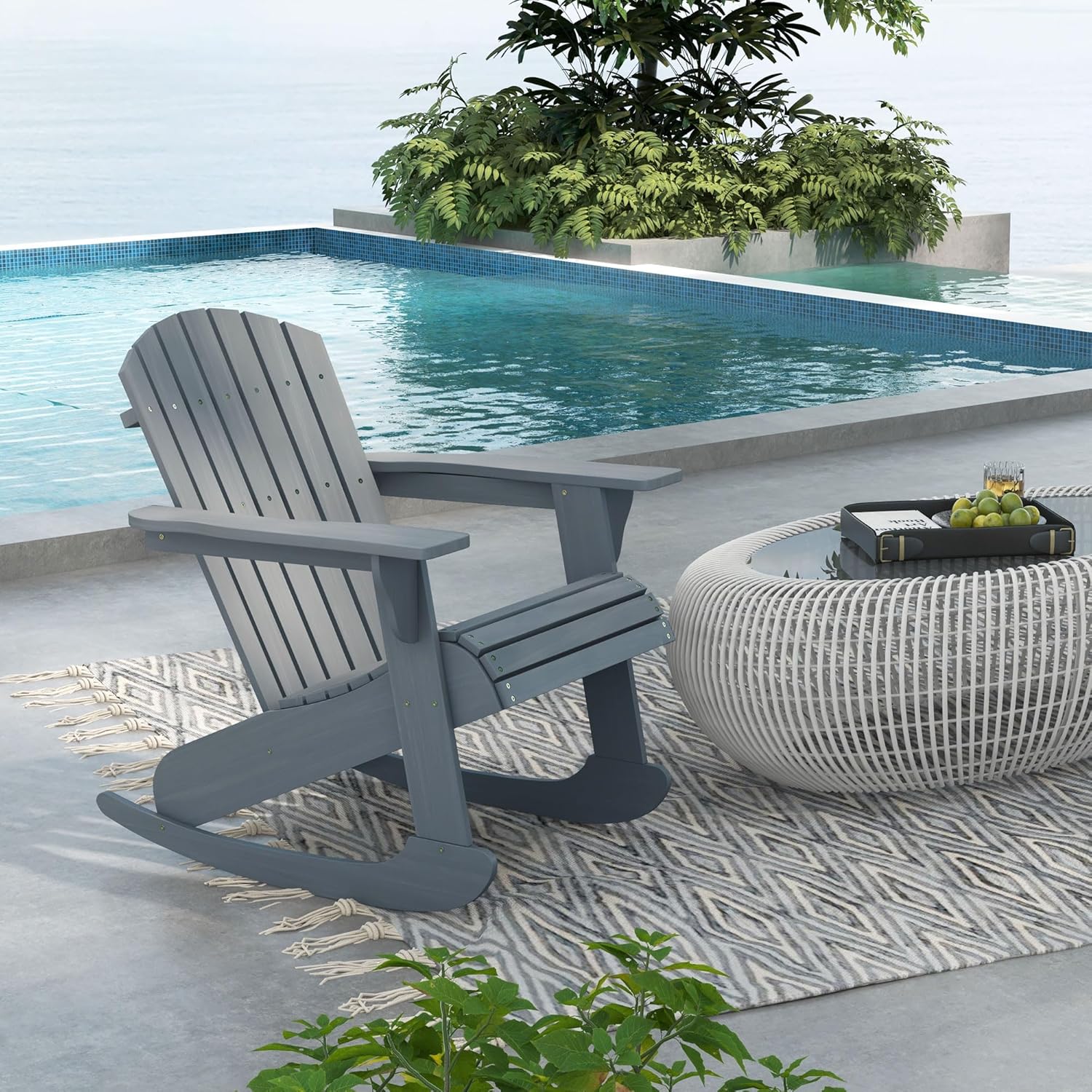 Holz-Adirondack-Schaukelstuhl  – Outdoor Furniture With Fire Pit Bewertung und Preis
