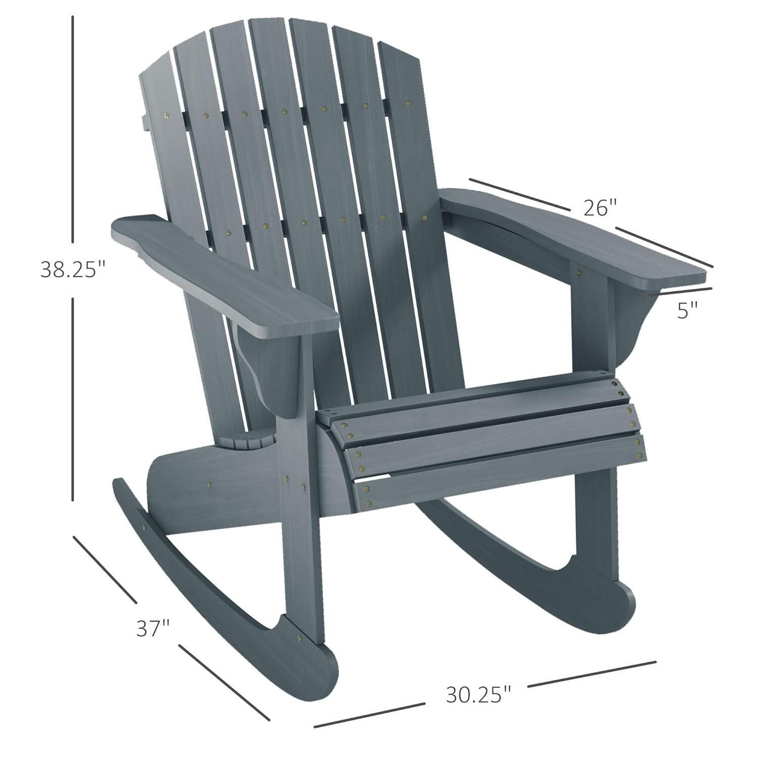Holz-Adirondack-Schaukelstuhl  – Outdoor Furniture With Fire Pit Bewertung und Preis