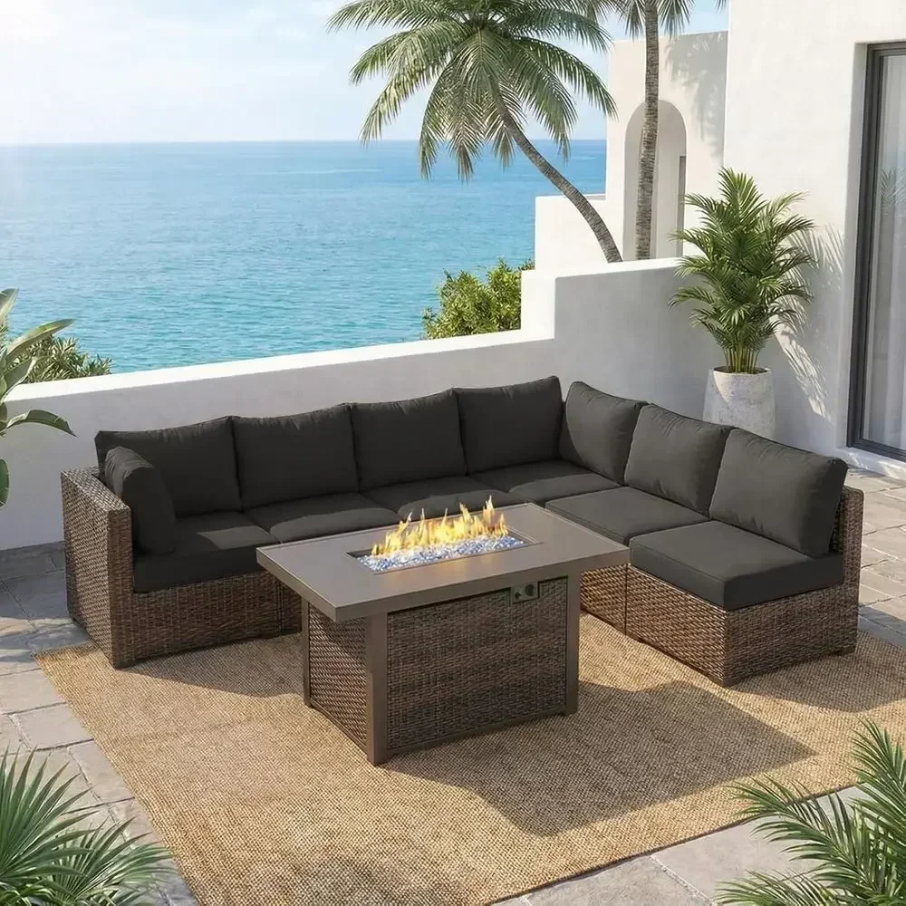 7-teiliges Gartenmöbel-Set mit – Outdoor Furniture With Fire Pit Bewertung und Preis