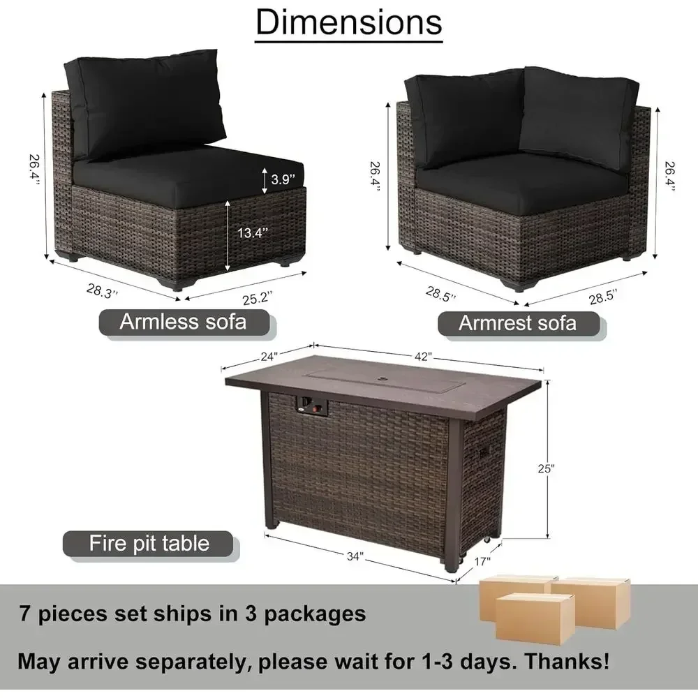 7-teiliges Gartenmöbel-Set mit – Outdoor Furniture With Fire Pit Bewertung und Preis