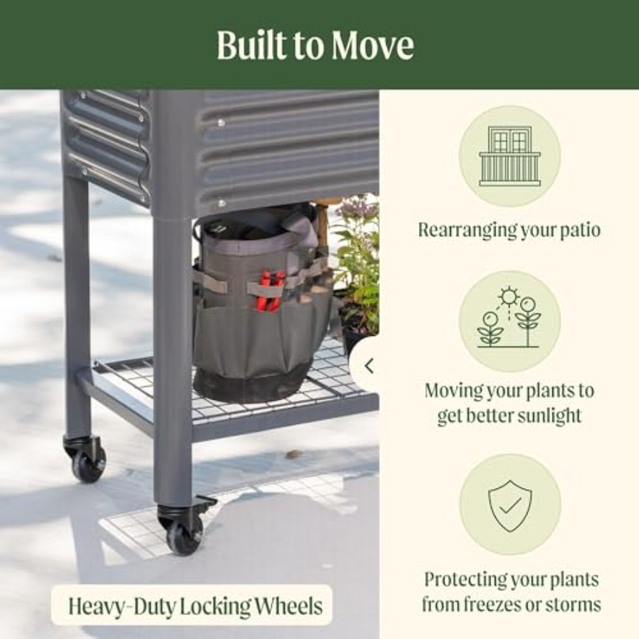 Rollbares Erhöhtes Hochbeet, 5 – Garden Storage Box Bewertung und Preis
